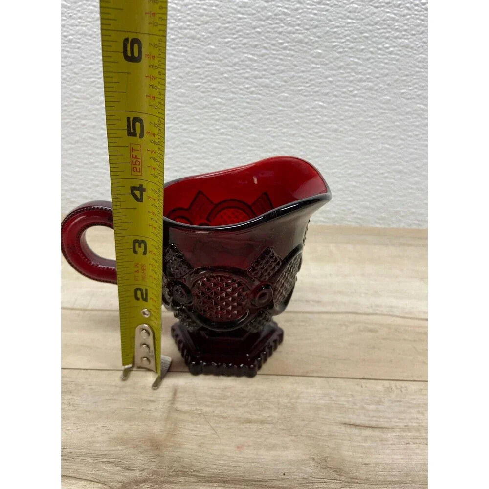 Vtg Avon Cape Cod Ruby Red Glass Creamer